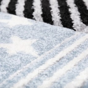 Кръгъл син шарен килим за момчешка стая Ширина: 100 см