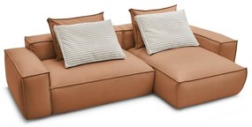 Кафяв ъглов диван от изкуствена кожа (променлив) Boheme – Bobochic Paris