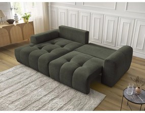 Шенилов сгъваем/с място за съхранение ъглов диван в цвят каки (ляв ъгъл) Roxelane – Bobochic Paris