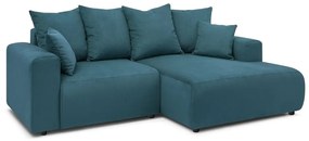 Син кадифен ъглов диван Enjoy – Bobochic Paris