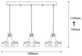 Висящо осветително тяло в черен и меден цвят с метален абажур Fellini – Opviq lights