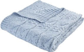Синьо плетено одеяло 150x200 cm Cable Knit – Bianca