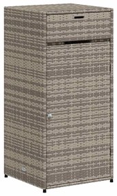 365561 vidaXL Градински шкаф за съхранение, сив, 55x55x111 см, полиратан