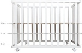 Бяла кошара за игра 100x75 cm на колелца Style – Roba