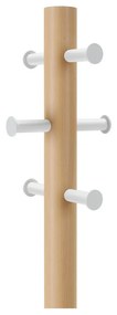Бяла дървена закачалка от естествен каучук Pillar - Umbra