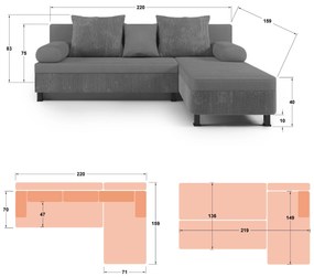 Разтегателен ъглов диван Делано