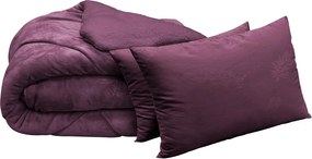 Сет луксозно одеяло и 2 възглавници лилав