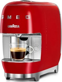 Еспресо машина за капсули SMEG Lavazza A Modo Mio LM200, 1250 W, 10 bar, 0.9 л, Бързо загряване, Червен