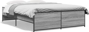 3279900 vidaXL Рамка за легло, сив сонома, 140x190 см, инженерно дърво и метал