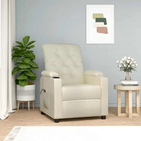 3093500 vidaXL Изправящ стол, кремав, изкуствена кожа