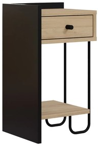 Нощно шкафче с рафтове от черен/естествен дъб Mercure - Marckeric