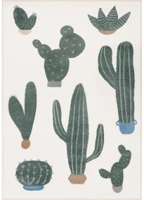 Детски килим в цвят слонова кост и зелено 120x170 cm Cacto Malachite – FD