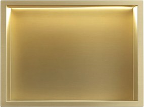 Вграден рафт за баня LED 30x45 brush gold