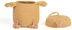 Жълта текстилна детска кошница за играчки ø 13x15 cm Mini Charlie the Chicken – Lorena Canals