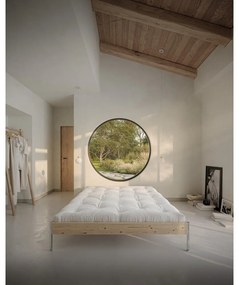 Кафяво двойно легло от масивен бор с включена подматрачна рамка 140x200 cm Core – Karup Design