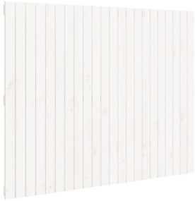 824969 vidaXL Стенна табла за спалня, бяла, 140x3x110 см, борово дърво масив
