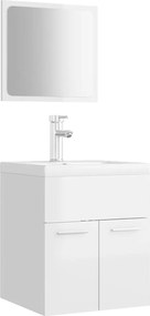 3071312 vidaXL Комплект мебели за баня, бял гланц, ПДЧ