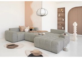 Светлокафяв разтегателен модулен ъглов диван с място за съхранение (ляв ъгъл) Lulu – Miuform