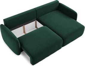Тъмнозелен кадифен сгъваем/с място за съхранение ъглов диван (десен ъгъл) Kalena – Makamii