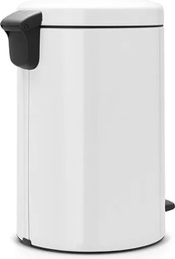 Кош за боклук с педал Brabantia NewIcon 649047, 20 л, Плавно затваряне, Противоплъзгаща основа, Метална вътрешна кофа, Бял