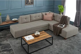 Бежов ъглов разтегателен диван (десен ъгъл) Manama - Balcab Home
