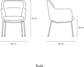 Зелен тапициран трапезен стол с подлакътници Sadira – Teulat