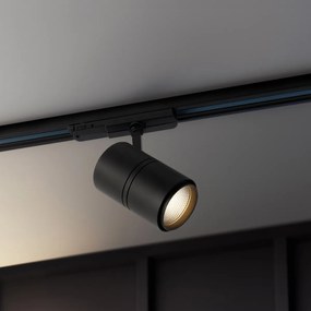 Модерен димируем 3-фазен релсов прожектор черен с LED 3000K - Ruler 38