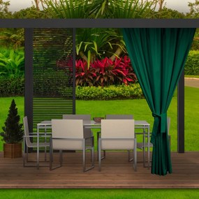 Впечатляваща тъмнозелена завеса за градинска беседка 155x220 cm