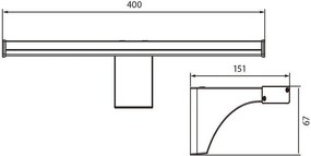 Осветително тяло за баня ZOE LED, никел 8W, 4000K