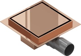 Mexen Flat-Q M13 квадратен подов канал 12 x 12 см, розово злато - 1610012