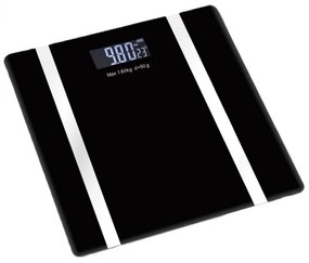 Дигитален кантар-анализатор Rosberg R51650I, до 180 кг, Bluetooth, LCD дисплей, 17 функции, Висцеларни мазнини, Мускули, Черен