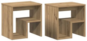 856529 vidaXL Нощни шкафчета, 2 бр, дъб артизан, 40x30x40 см, инженерно дърво