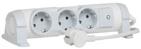 Legrand 694622 Разклонител 3x 2P+E, с кабел 3 метра, с ключ, Бял - Спрян - до изчерпване - 694622