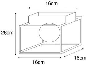 Дизайнерски таванен аплик златен с бяло стъкло - Aniek