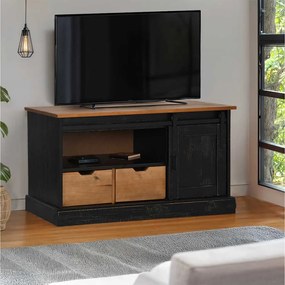4018412 vidaXL ТВ шкаф HALDEN с плъзгаща се врата Бял 110x40x60 cm