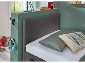 Антрацитно тапицирано детско легло 90x200 cm с място за съхранение с включена подматрачна рамка Cool – Meise Möbel