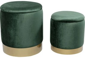 Aрт.87225 Табуретка Cherry Storage Dark Green Brass (2/Set)