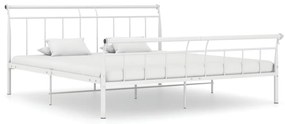 325049 vidaXL Рамка за легло, бяла, метал, 200x200 cм