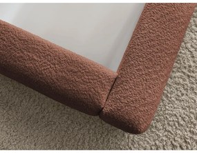 Оранжево тапицирано двойно легло с място за съхранение с включена подматрачна рамка 160x200 cm Orlane – Bobochic Paris