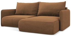 Оранжев разтегателен ъглов диван с място за съхранение (десен ъгъл) Nanea – Makamii