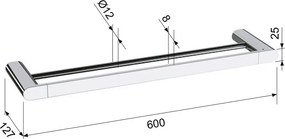 Бяла стенна месингова поставка за кърпи Flori – Sapho