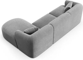 Светлосив кадифен ъглов диван (десен ъгъл) Campi – Cosmopolitan Design