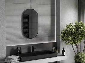 Mexen Loft овално огледало за баня 80 x 45 см, черна рамка - 9851-080-045-000-70