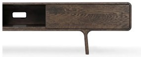 Кафява маса за телевизор от масивен дъб 220x45x45 cm Fawn – Gazzda