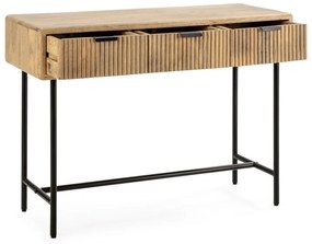 Конзолна маса от масивно манго в естествен цвят 38x100 cm Mundra – MOME