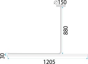 Пендел LED APP1659-CP Black 120cm