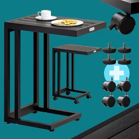 Странична масичка с WPC плоскост - 65,5 x 50 x 40 cm Сив