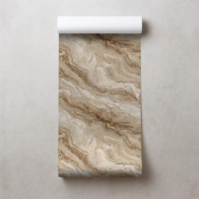 Тапет – Естествен бежов мраморен мотив