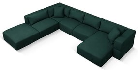 Зелен ъгъл U-образен диван, ляв ъгъл Esther – Milo Casa