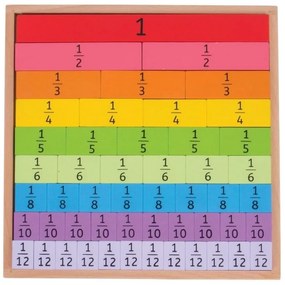 Bigjigs - Дървена образователна игра - Дроби